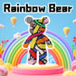 VIIOVOIIV Rainbow Graffiti Teddy Bear Building Blocks Set, 16.9 inches, Plastic, Multi-Color, Model: LHT20, Perfect Gift for All Ages