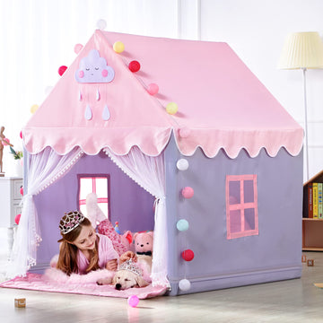 Sisticker Kids Play Tents For Girls Large Pink Playhouse For Kids Indoor And Outdoor Princess Tent For Kids Toddler Tent Children Play House