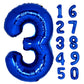 40 Inch Giant Navy Blue Number 3 Balloon, Helium Mylar Foil Number Balloons For Birthday Party, 3Rd Birthday Decorations For Kid