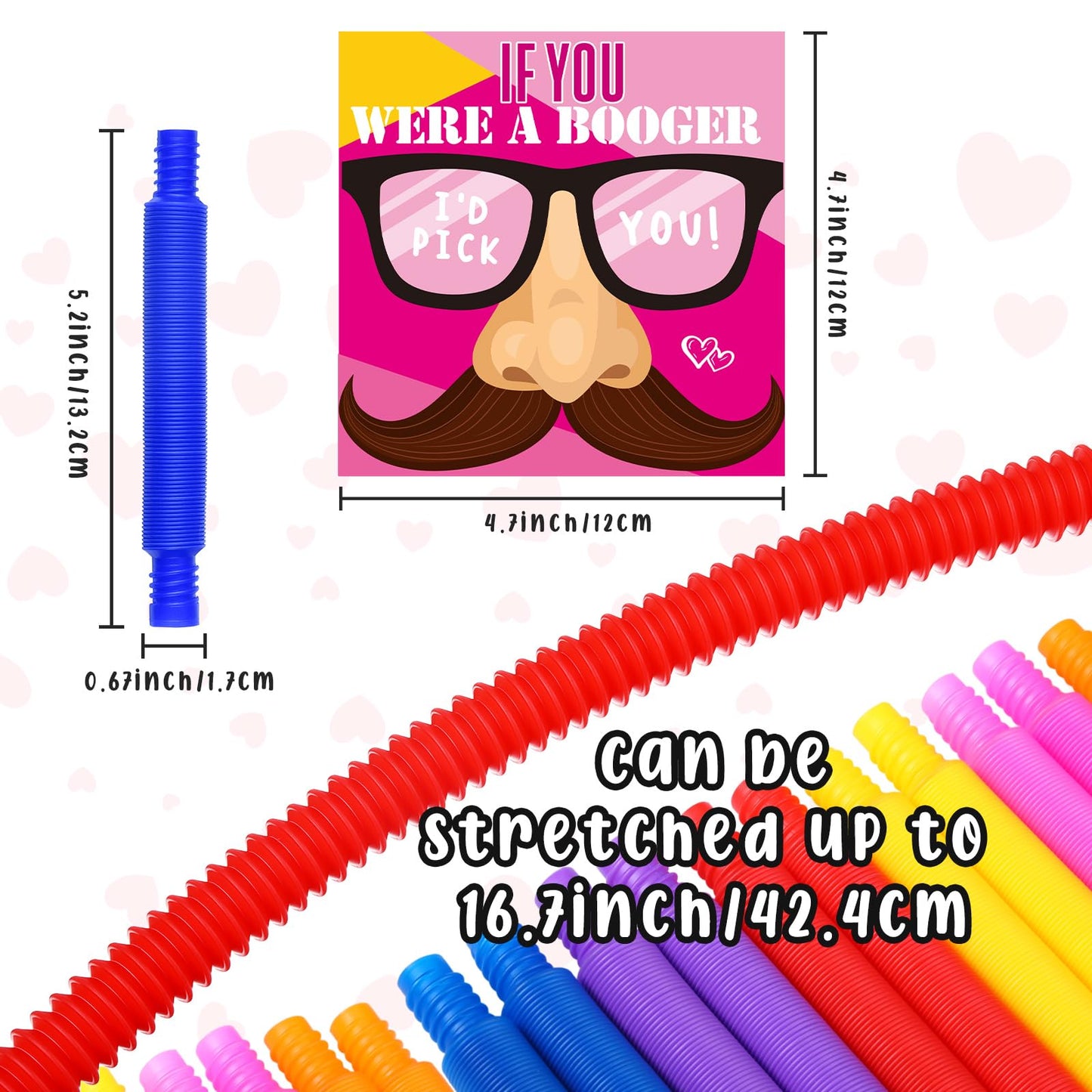 Pasimy 30 Sets Valentines Day Gifts Nose Picking Valentines Cards With Pop Tubes I Pick Your Nose Cards Exchange Party Supplies