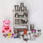 Sanvi Handicrafts Presents Miniature Steel Kitchen Toy Set bhatukali (Kids Toys) Doll, Best for Gift Pretend Play Sets Choppu Ja