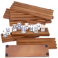 Wooden Domino Racks Set Of 8, Wood Domino Tiles Trays, Domino Holders Organizer For Mexican Train And Other Domino Games-Dominos