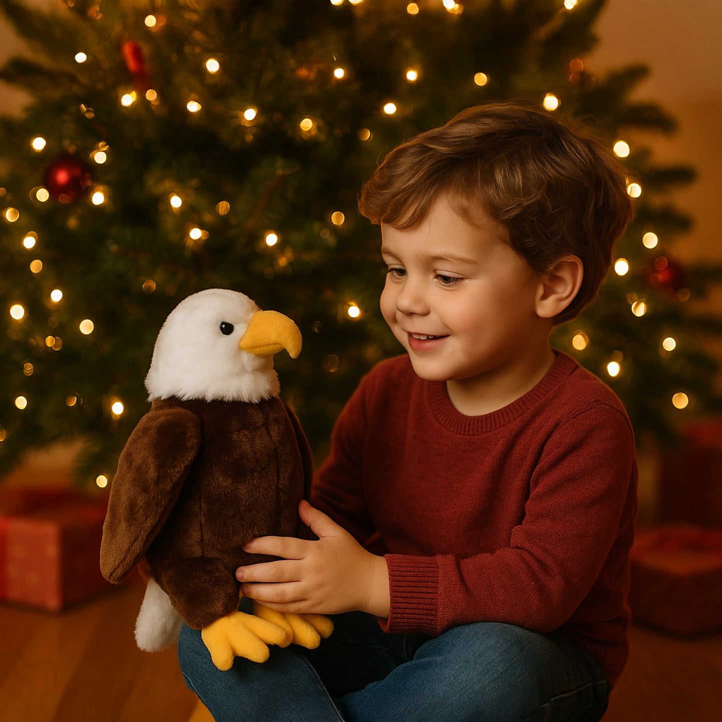 Weigedu American Hawk Eagle Stuffed Animals, Eagle Plush Toys For Boy Girl Kids Birthday, 12 Inches