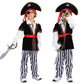 10 Pcs Pirate Costume Kids Coat Pants Hat With Accessories Deluxe Set For Party Cosplay 6-7 Years