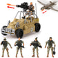 26 PCS Army Men Helicopter Carrier Toys  Military Soldier Action Figures  Combat Truck  Motorcycle  Jumbo Transport Aircraft with Lights & Sound   Accessories Playset for Kids Boys