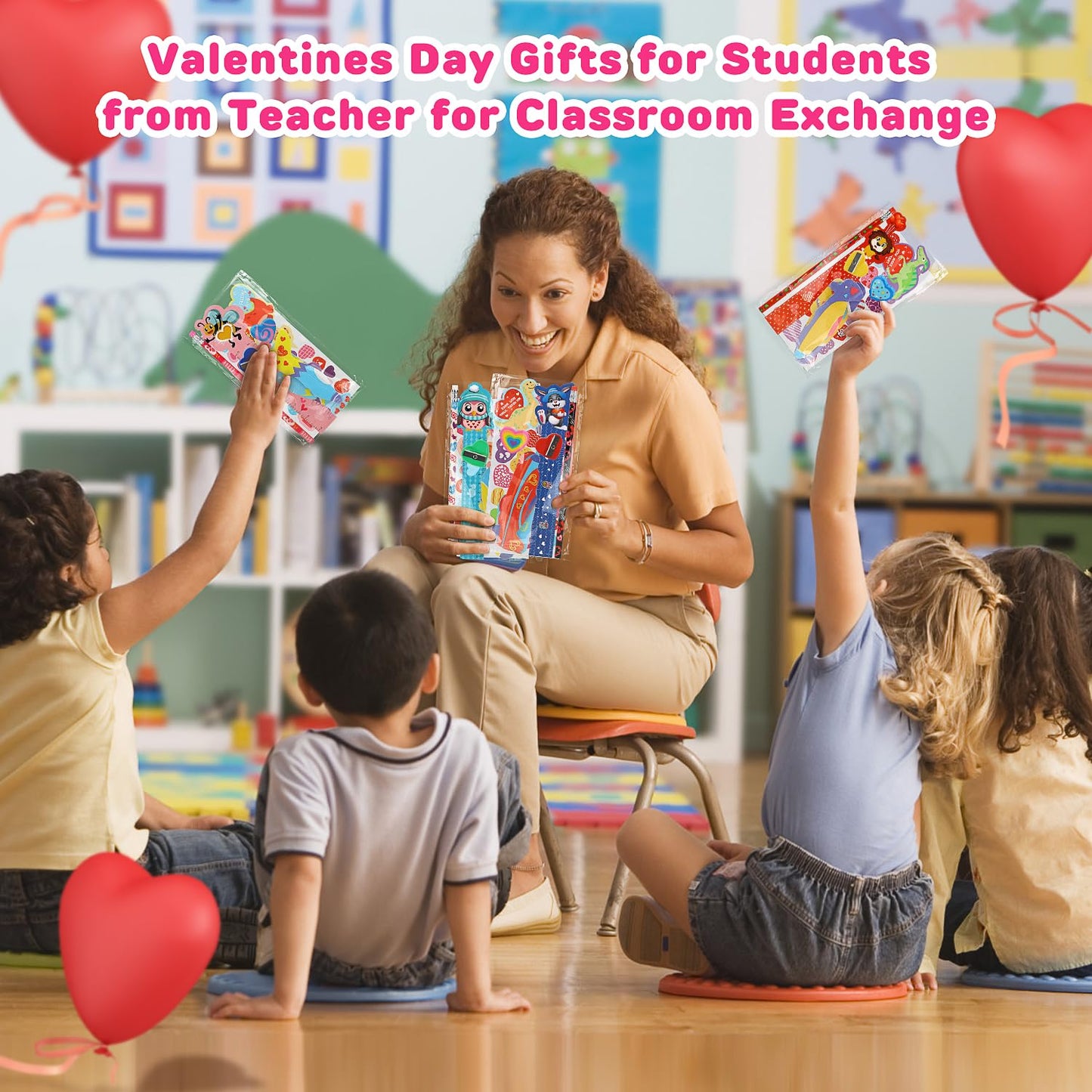 TOY Life 224 Pcs Valentines Day Goodie Bags for Kids Valentines Day Gifts for Kids Classroom Exchange 28 pack Valentines Day Gif