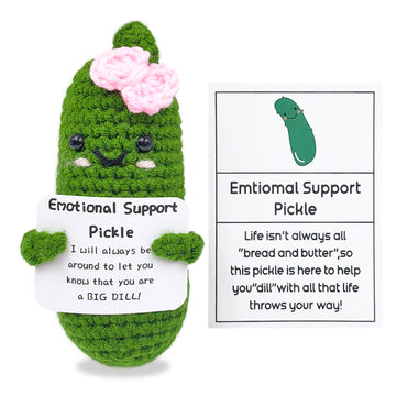 SIMXEHAY Emotional Encouraging Support Pickle - Cute Knitted Plush Doll, Cotton, Funny Gift for Friends, Color: Pickle