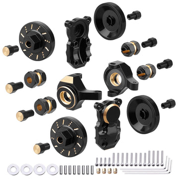 Hobbypark Front Steering Knuckles Wheel Weights Diff Cover Front Rear Extended 7Mm Wheel Hex Hubs Adapters For Axial Scx24 Upgra