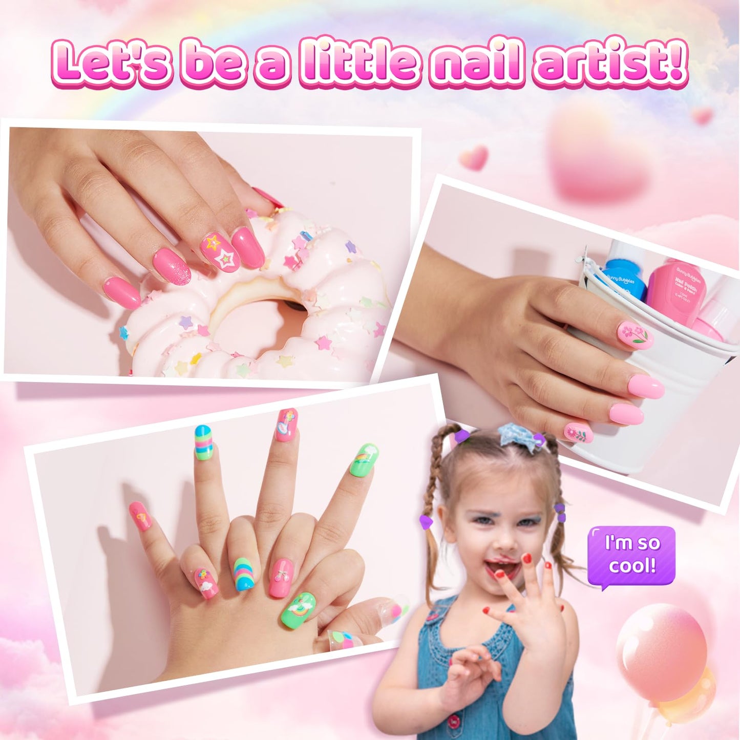 Kids Nail Polish Kit for Girls Gifts- Nails Makeup Toy Set for Kids Christmas Birthday Thanksgiving Gift for 7 8 9 10 11 12 Year