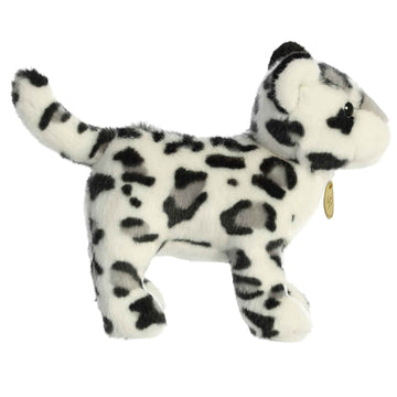 Aurora® Realistic Miyoni® Snow Leopard Stuffed Animal - Lifelike Detail - Cherished Companionship - White 10 Inches