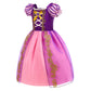 ROSADAGE Princess Costumes Halloween Cosplay Party Dress Up for Little Girls with Accessories (Purple, 150 (9-10T))