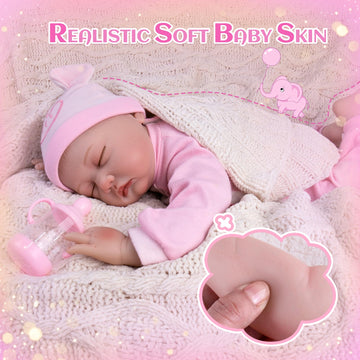 Aori Reborn Baby Dolls Girl 22 Inch Realistic Newborn Baby Doll Weighted Lifelike Toddler That Look Real With Elephant Jumpsuit And Toy In Gift Box