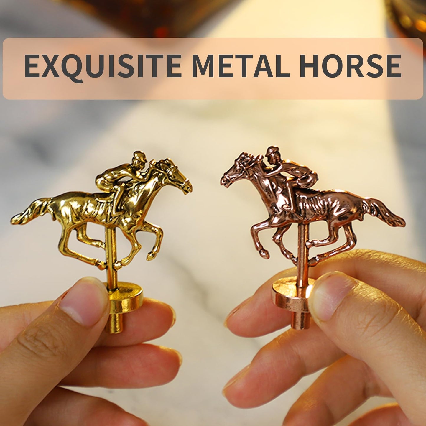 Horow Metal Horse Racing Board Game Card Board Game Finish Line Luxury Edition Solid Wood Race Game Board 11 Batches Of Metal Mo