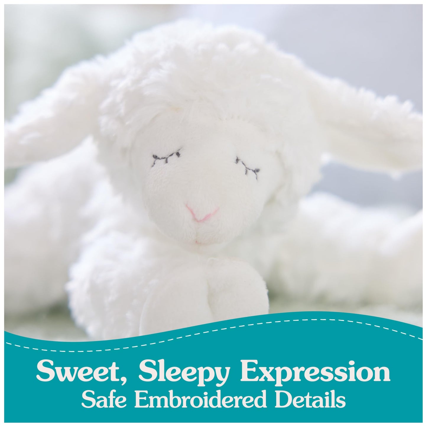 Gund Baby Sustainable Lamb Rattle, Winky Lamb Stuffed Animal, Plush Made From 100% Recycled Materials, Plush Rattle Sensory Toy