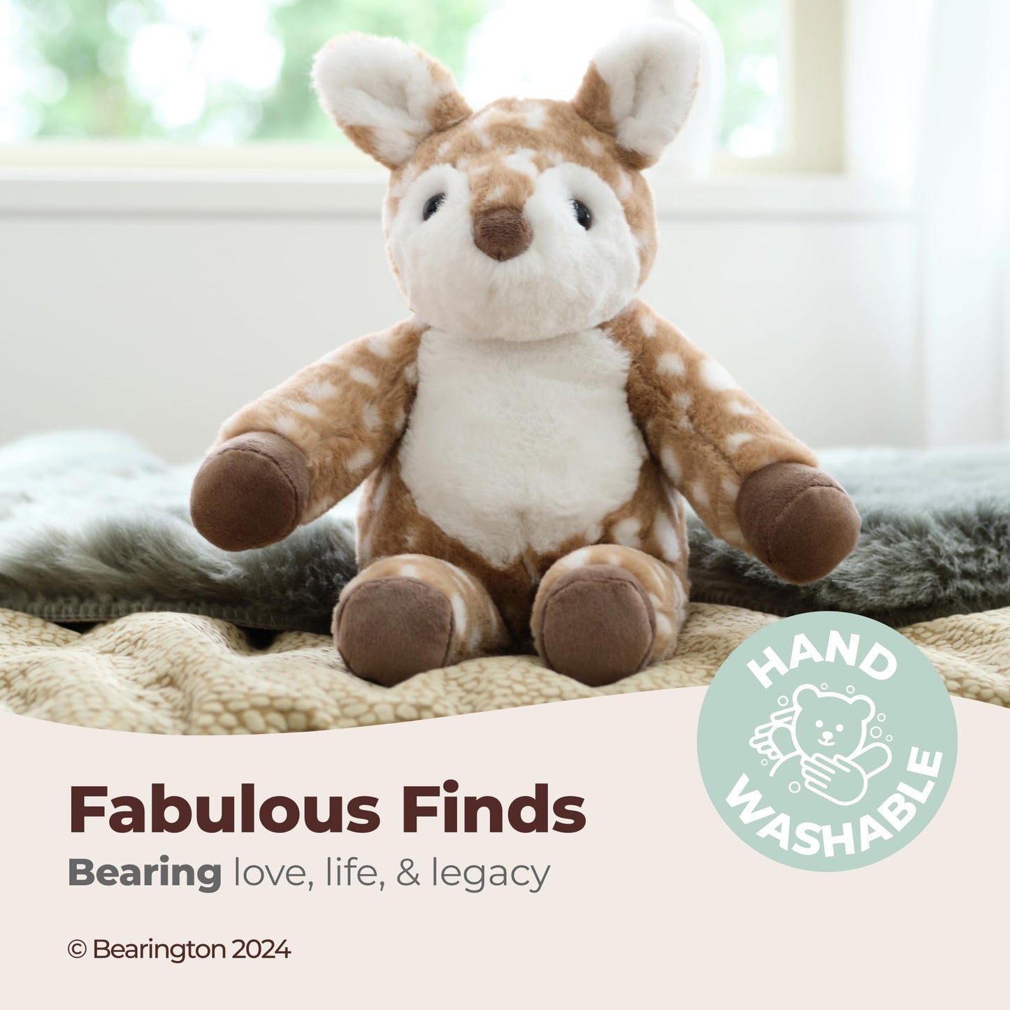 Bearington Willow Plush Fawn Stuffed Animal, 15 Inches