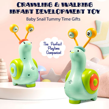 Miniartis Baby Crawling Toys | Musical Snail Baby Toy, Infant Tummy Time | Crawling Toys For Babies 6-12 Months | Learning Crawl And Walking | Toddler Birthday Gift For 6-36 Month Boy Girl