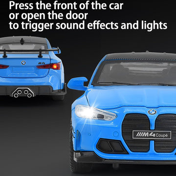 Erbadihago Toy Cars Compatible For Bmw M4(M Performance Parts) 1/32 Metal Model Car Pull Back Car Toys With Light And Sound Toys