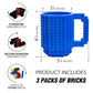 TOYAMBA Build-on Brick Mug BPA-Free Funny Mugs with 3 Packs of Building Bricks, Funny Cups for Kids - Creative Building Block Mu