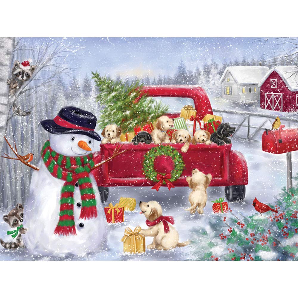 Bits And Pieces - Value Set Of Two (2) 500 Piece Jigsaw Puzzles For Adults - Each Puzzle Measures 18' X 24' - Winter Holiday Snowman Jigsaws By Artist Makiko