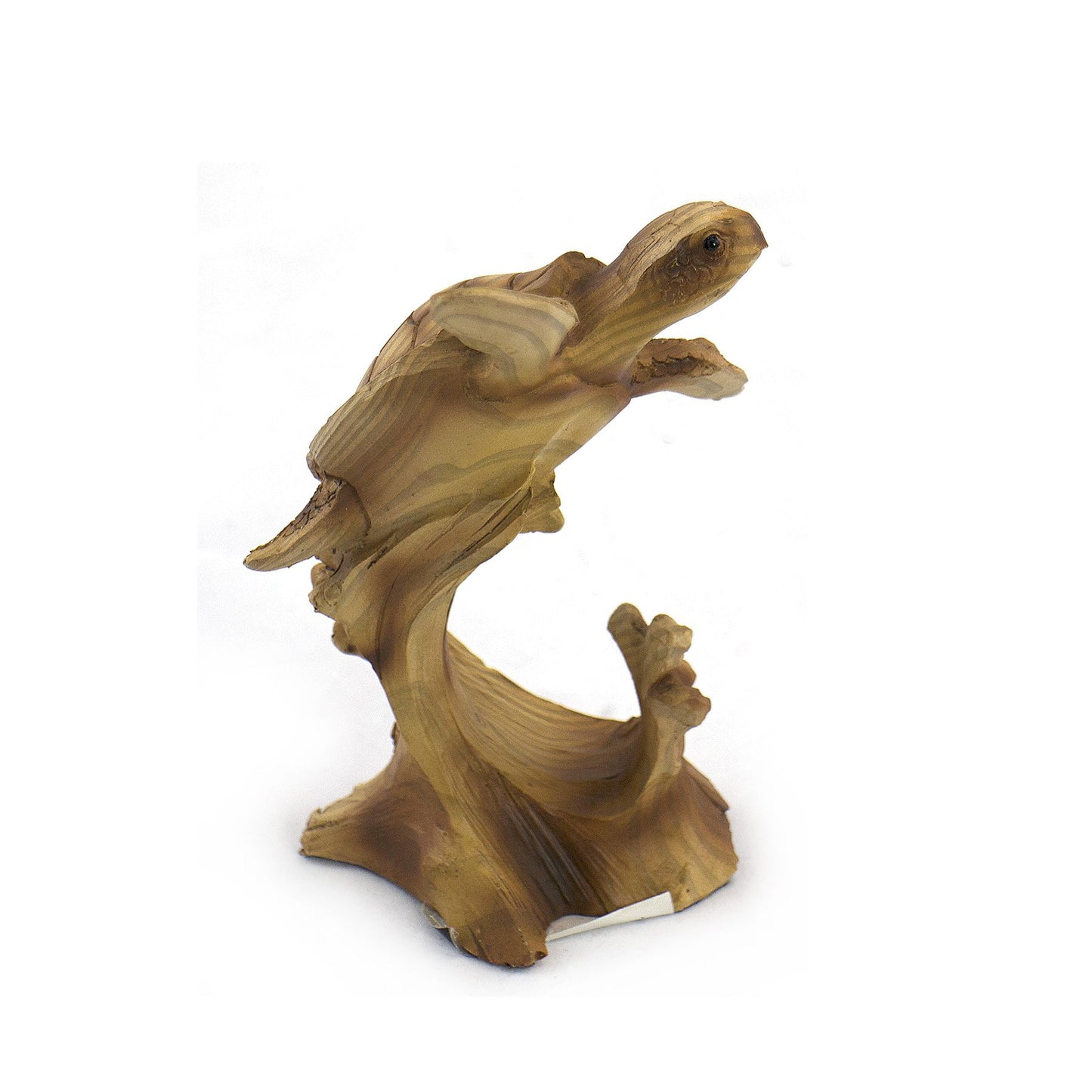 Wondermolly Marine Life Swimming Sea Turtle On Woodlike Figurine
