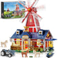 PLAXSOON Farm House Building Set with Light  1810 PCS Mechanical Farm Barn Building Block Toy with Windmill Tractor Animal Horse Stable  Construction Model for Easter for mature-themeds Teens Boys Girls 12+
