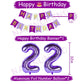 Naninuneno 22Nd Birthday Decorations For Women, Purple 22 Happy Birthday Balloons Supplies Including Purple Happy Birthday Banne