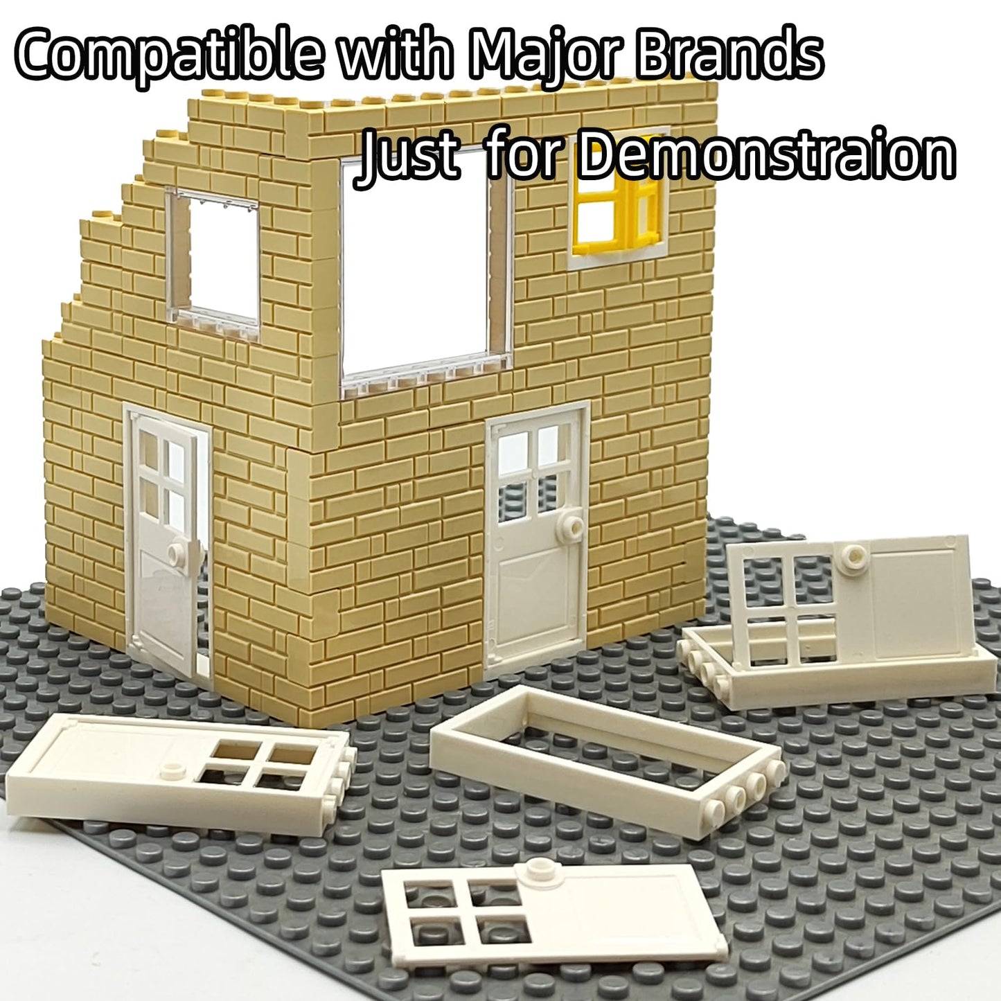 40Pcs Doors And Frame Building Block Toys Moc Creative House Brick Accessories Compatible With Classic Bricks Building Toy For K
