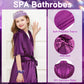 Hoemwarm 122 Pcs Purple Girls Spa Party Kit, 10-Pack Slumber Party Favors with Satin Robes, Tote Bags, and Nail Salon Accessorie