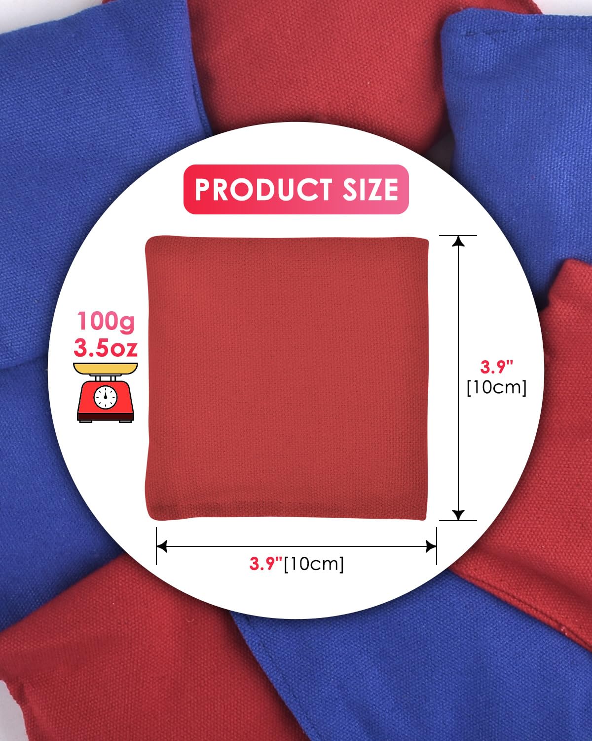 TINDTOP Bean Bags for Tossing(3.9 * 3.9inch  100g/3.5oz)  8 Pack Cornhole Outdoor Toss Gaming Colorful Canvas Bean Bags Carnival Games Kids Beanbags tossing Games