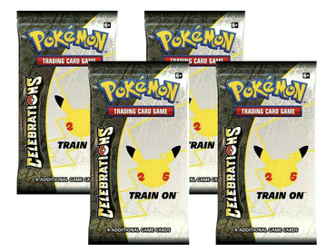 Celebrations Booster Pack Lot (X4) - 25Th Anniversary Set- 4 Cards Per Pack (Collection Includes Only Holo Rares, Ultra Rares, & Secret Rares)