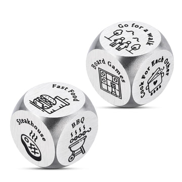 Valentines Gifts for Him Her, Anniversary Date Night Engagement Gifts for Boyfriend Couples 2 pcs Food Date Night Dice Set Decid