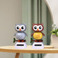 Solar Powered Toy Owl Dancing Figure, Cute Solar Dancing Shaking Head Animals For Car Dashboard Decoration And Desk Ornament (A-