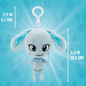 Miraculous Ladybug - Kwami Lifesize Fluff, 5-Inch Rabbit Plush Clip-On Toys For Kids, Super Soft Collectible Stuffed Toy With Glitter Stitch Eyes And Color Matching Backpack Keychain (Wyncor)