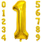Paticool Gold Number 1 Balloon, 40 Inch Large Number Foil Mylar Balloons For 1St Girl Boy Birthday Party Celebration Decorations