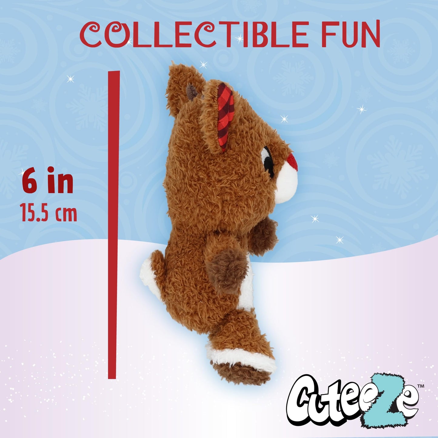 Kids Preferred Rudolph The Red Nose Reindeer Cuteeze Stuffed Animal Plush Toy For Baby And Toddler Boys And Girls - 6 Inches