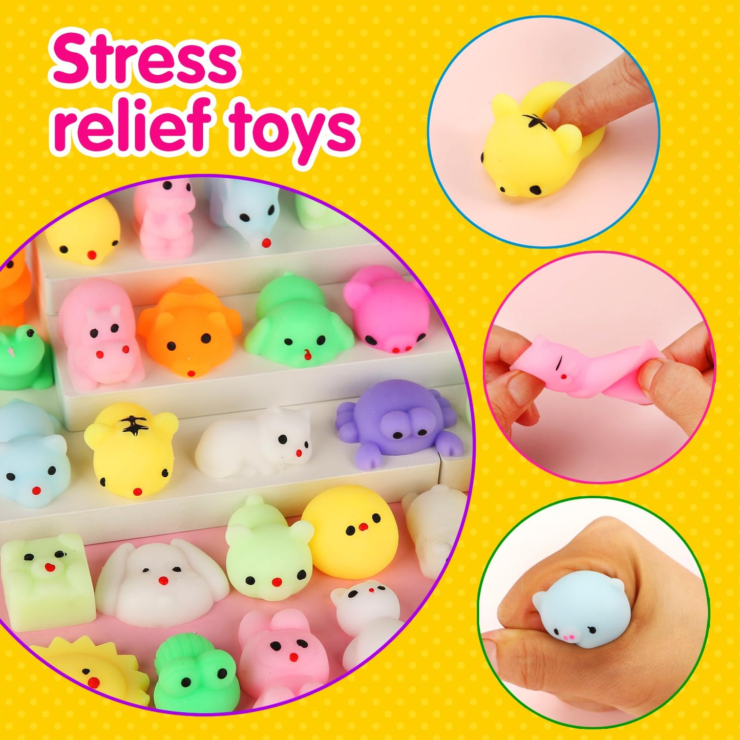 200 Pcs Mochi Squishy Toy, Kawaii Squishies Bulk Party Favors For Kids 4-8 8-12 Boys Girls Toddlers Teens Gift For Christmas Birthday Classroom Prizes Goodie Bag Stuffers