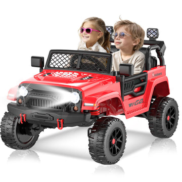 2 Seater Ride On Truck Car 24V Kids Electric Vehicles W/Parent Remote Control, 4Wd Toddlers Toy Car W/Safety Belt,Forward And Re
