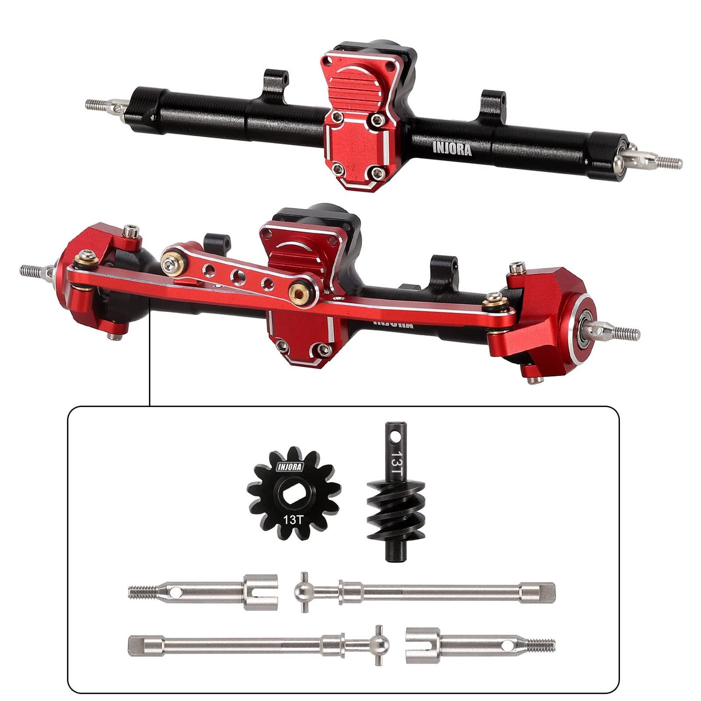 INJORA Steel 4mm Extended Dogbone Axle Shaft for INJORA SCX24 Aluminum Axles Replacement(Front)
