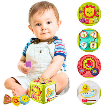 Icylife 5 In 1 Activity Toys For 1 Year Old Boy  Animal Voices, Instrument Sounds, Drum Box With Lights, Musical Toys For Kids 