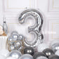 Aule 40 Inch Big Silver 3 Balloon Number Large Foil Helium Number Balloons 0-9 Jumbo Giant Happy 3Rd Birthday Party Decorations