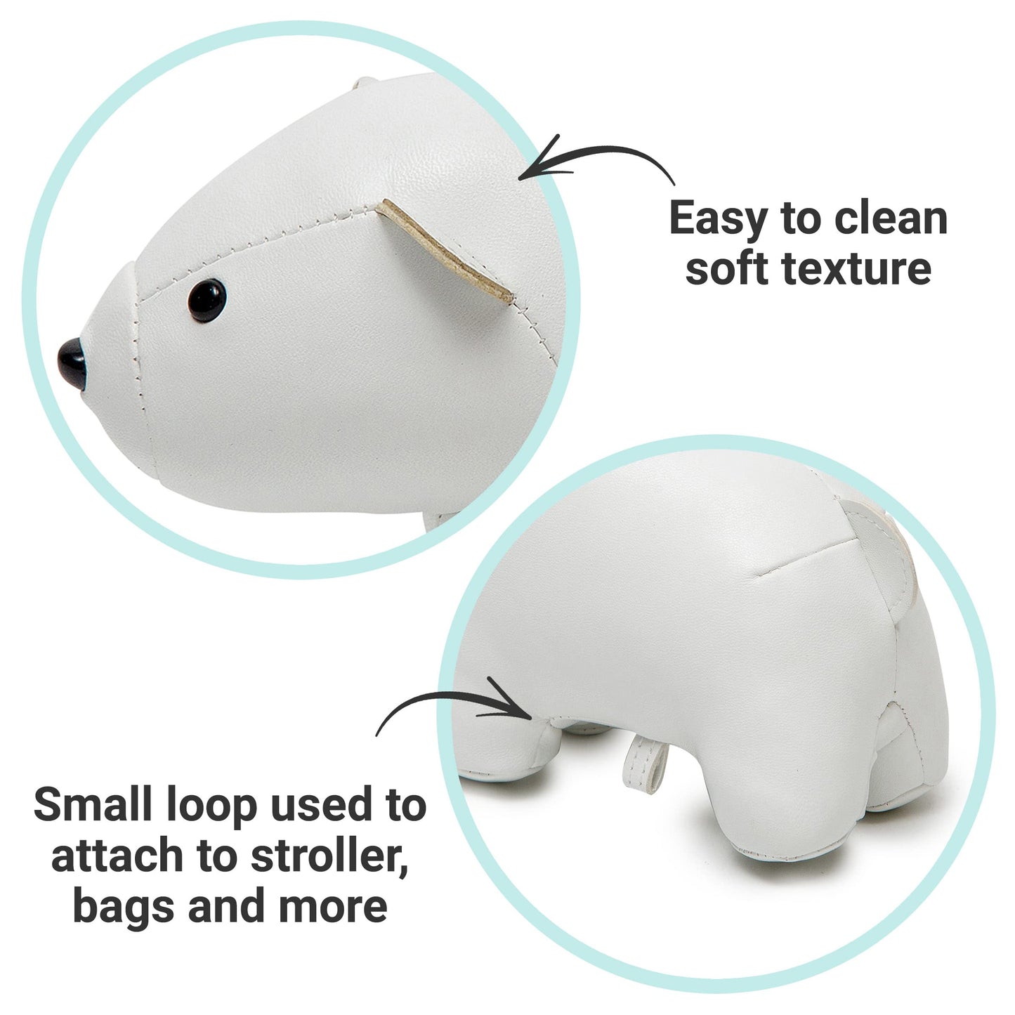 Little Big Friends Tiny Friends | Rattle Toy | Special Stuffed Animal | Easy To Clean | Nathan The Polar Bear