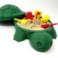 Munnygrubbbers - Mini Desktop Turtle Sand Box - 6 X 6 In - Stress Relief - Includes Soft Moldable Play Sand And Mini Tool Access