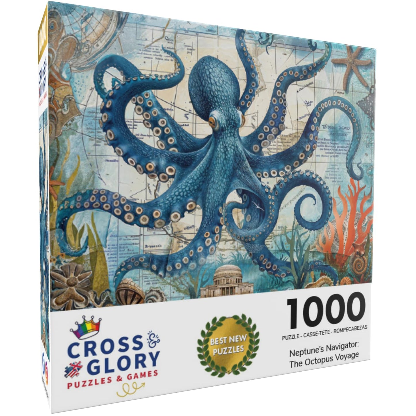 Cross & Glory 1000 Piece Jigsaw Puzzle - Neptune's Navigator, Ocean Exploration, Large Size, Satin Finish, Model CG-M-110