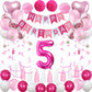 Sweet 5Th Birthday Decorations For Girls, Pink And White 5 Happy Birthday Balloons,5Th Birthday Party Supplies For Daughter Her