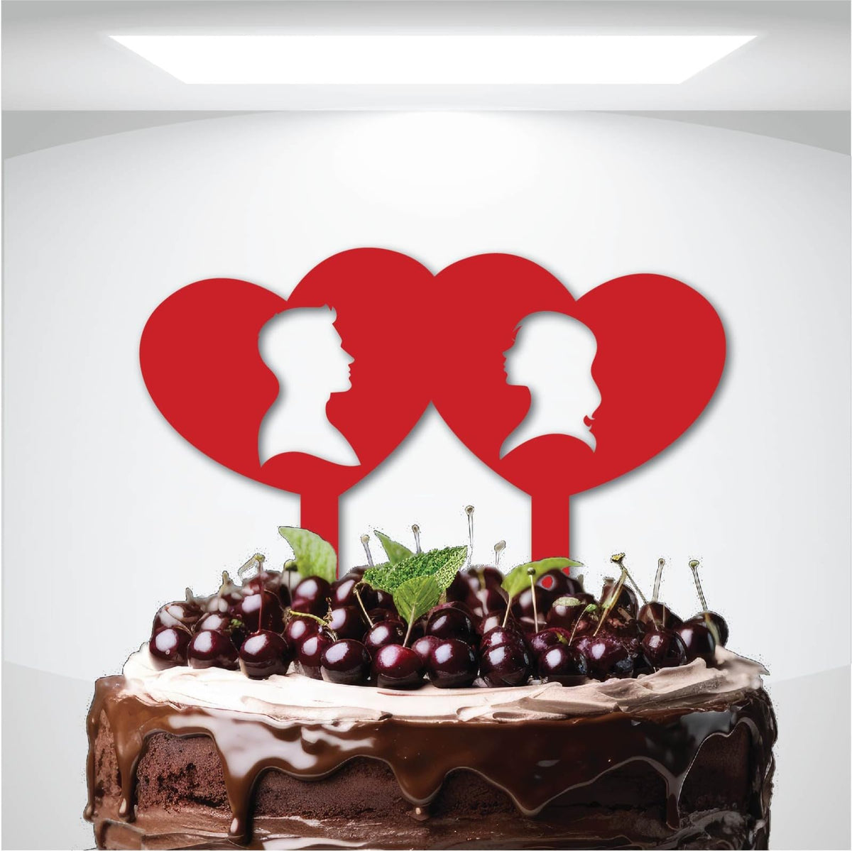 Couple With A Heart Cake Toppers