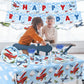 142Pcs Airplane Birthday Party Decorations Airplane Party Tableware Supplies Airplane Blue Sky White Disposable Plates,Tableclot