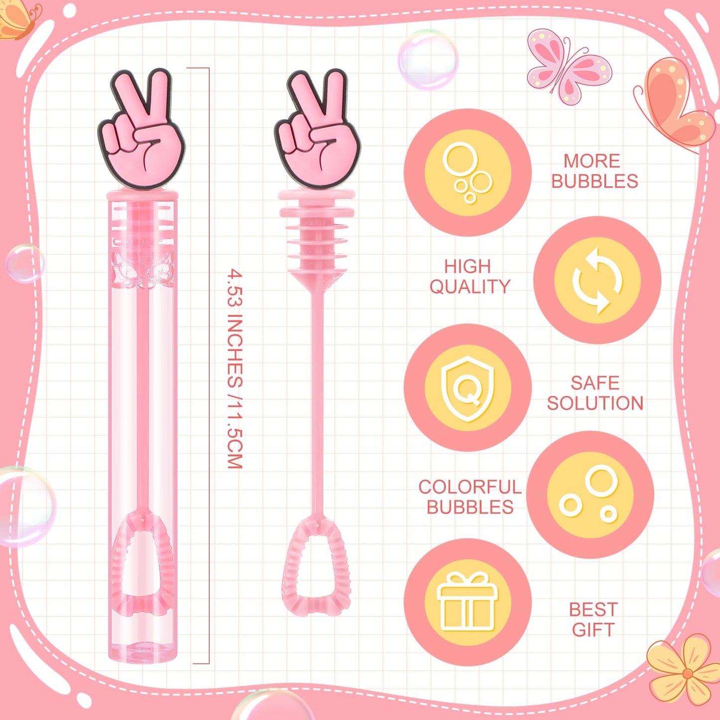 Rotatingpals 27 Pcs Two Groovy Party Favors For Boys Girls 0.2 Oz Bubble Wands With Liquid Bubble Maker Classroom Prizes Goodie