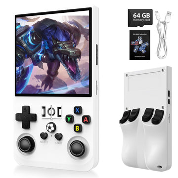 R36Max Handheld Game Console,4.0 Inch Ips Screen Linux System With 64Gb Tf Card,Retro Gaming Console Built In 18000+ Games,Porta