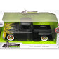 MiJo Exclusives Jada Toys 1:24 1955 Chevrolet Stepside Truck - Matte Black with Yellow Flames - Just Trucks - 34294