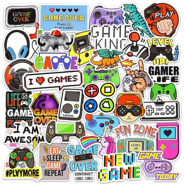 Detickers Gaming Stickers For Boys 8-12 Video Game Stickers Pack For Boys Water Bottles Stickers Vinyl Stickers For Teens Boys